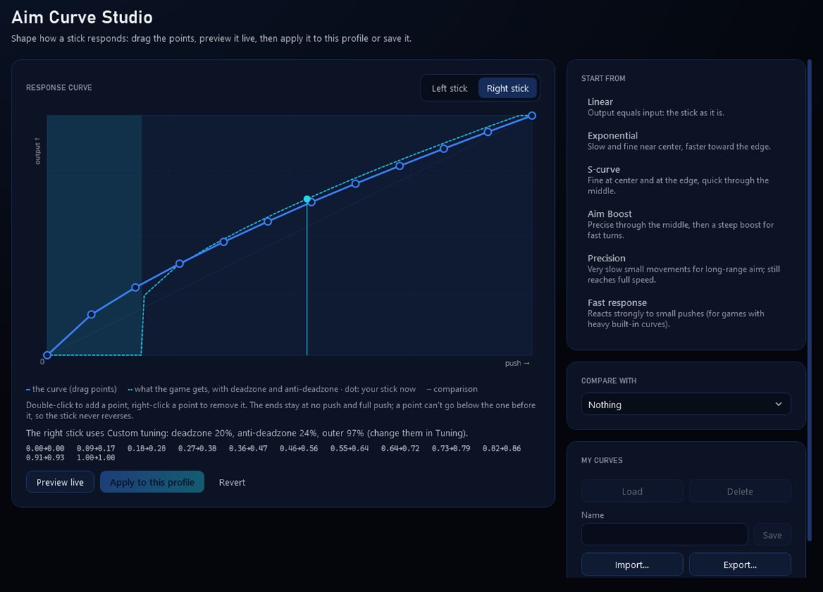 Curve Studio: draw a response curve and preview it live.